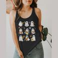 Halloween Ghost Playing Musical Instruments Music Teacher Flowy Tank, funny design Halloween Ghost Playing Musical Instruments Music Teacher Flowy Tank, funny design