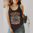 Helping Little Minds Grow Teacher First Day Back To School Flowy Tank, funny design Helping Little Minds Grow Teacher First Day Back To School Flowy Tank, funny design