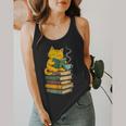 Kawaii Cats Lover Coffee Books Teacher Librarian Cat Flowy Tank, funny design Kawaii Cats Lover Coffee Books Teacher Librarian Cat Flowy Tank, funny design