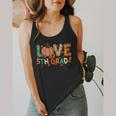 Love 5th Grade Thanksgiving Colorful Fall Leaves Teacher Flowy Tank, funny design