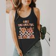 One Thankful Teacher Fall Leaves Thanksgiving Retro Flowy Tank, funny design