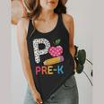 P Is For Pre K Teacher Student Pencil Apple Back To School Flowy Tank, funny design