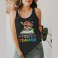 Pirate Teacher Halloween Skull Adult Flowy Tank, funny design
