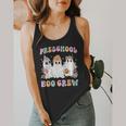 Preschool Boo Crew Groovy Halloween Floral Ghost Teacher Men Women Kids Flowy Tank, funny design
