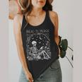 Read In Peace Skeleton Reading Teacher Spooky Halloween Flowy Tank, funny design