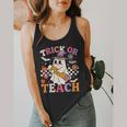 Retro Floral Ghost Trick Or Teach Groovy Teacher Halloween Flowy Tank, funny design Retro Floral Ghost Trick Or Teach Groovy Teacher Halloween Flowy Tank, funny design