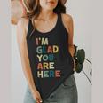 Retro I’m Glad You Are Here Women Men Teacher Flowy Tank, funny design Retro I’m Glad You Are Here Women Men Teacher Flowy Tank, funny design