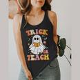 Retro Vintage Groovy Trick Or Teach Teacher Halloween For Men Women Kids Flowy Tank, funny design