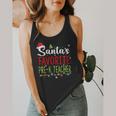 Santa's Favorite Pre-K Teacher Christmas Santa Hat Lights For Men Women Kids Flowy Tank, funny design