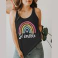 Sé Amable Spanish Bilingual Teacher Be Kind Boho Rainbow Flowy Tank, funny design
