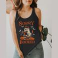Sorry I'm Booked Ghost Reading Book Lover Teacher Halloween Flowy Tank, funny design