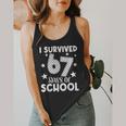 I Survived 67 Days Of School Teachers Students Flowy Tank, funny design