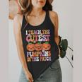 I Teach The Cutest Pumpkins Halloween Fall Teacher Women Flowy Tank, funny design