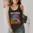 Teachers Love Brains Halloween 2025 Skeleton Costume Flowy Tank, funny design