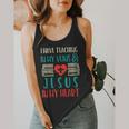 Teaching In My Veins Jesus In My Heart God Christian Teacher Flowy Tank, funny design