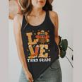 Thanksgiving Love Third Grade Teacher Turkey Autumn Fall Men Women Girls Kids Flowy Tank, funny design