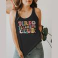 Tired Teachers Club Groovy Teachers Back To School Tee Flowy Tank, funny design