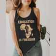 History Education Is Freedom African Map Black Teacher Flowy Tank, funny design