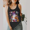 Trick Or Teach Groovy Teacher Ghost Halloween Teacher Flowy Tank, funny design Trick Or Teach Groovy Teacher Ghost Halloween Teacher Flowy Tank, funny design