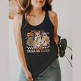 Trick Or Teach Groovy Teacher Halloween Floral Ghost Flowy Tank, funny design Trick Or Teach Groovy Teacher Halloween Floral Ghost Flowy Tank, funny design