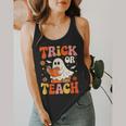 Trick Or Teach Halloween Shirt For Teacher Kids Floral Ghost Flowy Tank, funny design Trick Or Teach Halloween Shirt For Teacher Kids Floral Ghost Flowy Tank, funny design