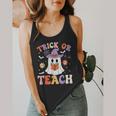 Trick Or Teach Teacher Groovy Ghost Halloween Teacher Flowy Tank, funny design Trick Or Teach Teacher Groovy Ghost Halloween Teacher Flowy Tank, funny design