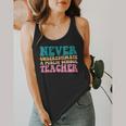 Never Underestimate A Public School Teacher Groovy Women Flowy Tank, funny design