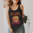 Will Trade Students For Candy Teacher Cute Halloween Pumpkin Flowy Tank, funny design