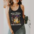 Will Trade Students For Candy Teacher Ghost Halloween Flowy Tank, funny design Will Trade Students For Candy Teacher Ghost Halloween Flowy Tank, funny design