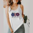 American Flag Teach Love Freedom Preschool Teacher 4th July Flowy Tank, funny design
