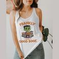Cute Halloween Teacher Librarian Frankenstein Reading Books Flowy Tank, funny design