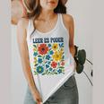 Leer Es Poder Cute Floral Boho Spanish Teacher Reading Flowy Tank, funny design