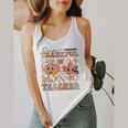 One Thankful Teacher Thanksgiving Groovy Fall Autumn Teacher Flowy Tank, funny design