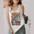 Retro PE Teacher What Are We Doing Today School Coach Women Flowy Tank, funny design Retro PE Teacher What Are We Doing Today School Coach Women Flowy Tank, funny design