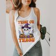 Trick Or Teach Teacher Halloween Ghost Pencil Floral Flowy Tank, funny design Trick Or Teach Teacher Halloween Ghost Pencil Floral Flowy Tank, funny design