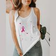 I Wear Pink For My Teacher Breast Cancer Awareness Support Men Women Flowy Tank, funny design