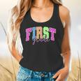 Back To School Neon Checkered First Grade Colorful Teacher Flowy Tank, gift for family, gift for coworker Back To School Neon Checkered First Grade Colorful Teacher Flowy Tank, gift for family, gift for coworker