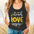 Back To School Teach Love And Inspire Teacher Sunflower Flowy Tank, gift for family, gift for coworker