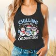 Chillin With My Snowmie Women Christmas Snowman Teacher Snow Flowy Tank, gift for family, gift for coworker