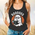 Cute Ghost Book Reading Books Lover Retro Halloween Teacher Flowy Tank, gift for family, gift for coworker