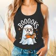 Cute Ghost Reading Book Librarian Teacher Halloween Costume Flowy Tank, gift for family, gift for coworker