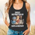 Easily Distracted By Cats & History Teacher Women Men Flowy Tank, gift for family, gift for coworker