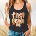 First Grade Fall Floral Coquette Bow Teachers Students Flowy Tank, gift for family, gift for coworker