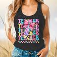 Groovy Teacher Cute Coquette Bow Flower Retro Back To School Flowy Tank, gift for family, gift for coworker Groovy Teacher Cute Coquette Bow Flower Retro Back To School Flowy Tank, gift for family, gift for coworker