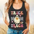 Groovy Teacher Halloween Retro Trick Or Teach Floral Ghost Flowy Tank, gift for family, gift for coworker Groovy Teacher Halloween Retro Trick Or Teach Floral Ghost Flowy Tank, gift for family, gift for coworker