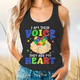 I Am Their Voice They Are My Heart Autism Awareness Teacher Flowy Tank, gift for family, gift for coworker