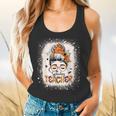 Messy Bun Spooky Teacher Bleached Halloween Teachers Flowy Tank, gift for family, gift for coworker