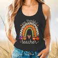 One Thankful Teacher Thanksgiving Turkey Rainbow Fall Flowy Tank, gift for family, gift for coworker
