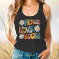 Peace Love Books Bookworm Librarian Reading Teacher Groovy Flowy Tank, gift for family, gift for coworker Peace Love Books Bookworm Librarian Reading Teacher Groovy Flowy Tank, gift for family, gift for coworker