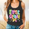 Preppy First Grade Back To School 1st Grade Teacher Girl Kid Flowy Tank, gift for family, gift for coworker